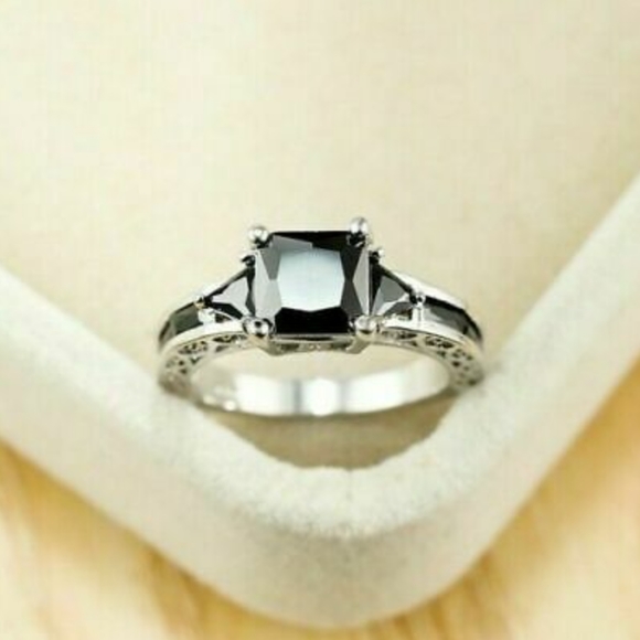‼️ Sale Black Sapphire 925 Sterling Silver Women's and Men's Ring - Picture 3 of 7